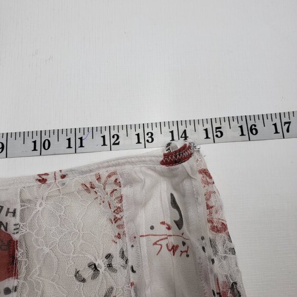 Linea Domani A Line Skirt Midi Lace Inserts Graphic Pattern Size 8 - Picture 14 of 16